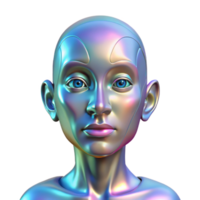 distinctive minimalist Holographic projection of a human face, detailed features, emotive expression with Transparent Transparent Background high resolution png