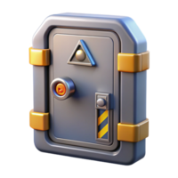 enchanting standout Spaceship door with locking mechanism and warning lights with Transparent Background png