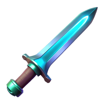 deslumbrante vitoriano cyberpunk espada, lustroso lâmina, brilhando punho com transparente fundo galeria padrão png