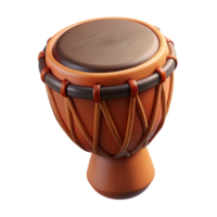 bold exquisite Concept art style, isolated cutout of a tribal musician's hand-drum made of animal hide and wood with Transparent Background sharp png