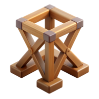 dazzling dreamy vintage Hyper-specific professional render of a single, Tudor style, oak timber frame joint Isolated cutout with Transparent Background sharp png