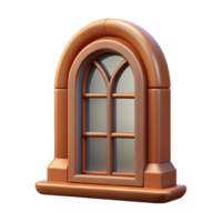 ethereal splendid Hyper-specific professional render of a single, Romanesque style, arched window keystone Isolated cutout with Transparent Background museum quality png