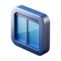 elegant signature Concept art style, isolated cutout of a single, shape-shifting, smart glass window pane with Transparent Background png