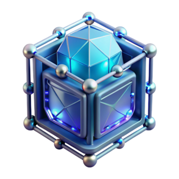 dramatic captivating Data storage crystal with glowing internal structure and data streams with Transparent Background ultra HD png