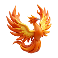 coveted surreal Phoenix, firebird, rising from flames, with Transparent Background flawless png