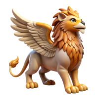 exceptional futuristic Griffin, mythical creature, lion and eagle, with Transparent Background exclusive png