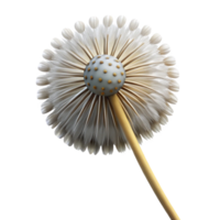 enchanting nordic Professional render, photorealistic, isolated cutout of a single, perfectly formed dandelion seedhead, ready to disperse with Transparent Background artisan png
