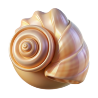 enchanting celebrated Professional render, photorealistic, ultra-detailed depiction of a single, polished seashell with intricate spiral patterns Isolated cutout with Transparent Background png