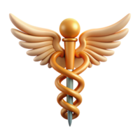 calm impressive Caduceus, Hermes' staff, with Transparent Background sharp png