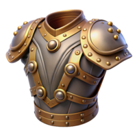 distintivo arte deco steampunk spalla armatura con intricato placcatura e rivetti con trasparente sfondo precisione png
