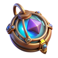 distinguished elegant Amulet of Power, glowing magical artifact, with Transparent Background crisp png