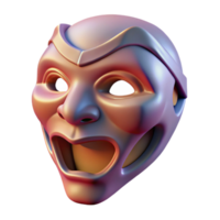 celebrated urban Ultra-detailed, professional render of a floating mask with features constantly shifting and changing with Transparent Background crisp png