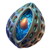 dynamic elegant Alien seed pod with glowing interior and intricate organic patterns with Transparent Background ultra HD png