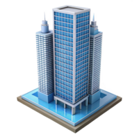 acclaimed bohemian Modern skyscraper architectural model with Transparent Background high resolution png