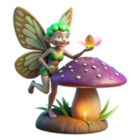serene modern A Mischievous Forest Sprite with exclusive png