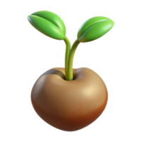 elegant melancholic nordic Hyper-specific, photorealistic, isolated cutout of a single, germinating seed with emerging sprout and root with Transparent Background high quality png