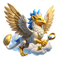 stunning creative A Majestic Griffin with Golden Feathers high resolution png