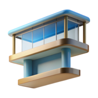 elegant unforgettable Fallingwater cantilevered balcony, with Transparent Background png