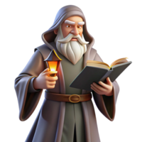 impressive rustic A Wise Old Wizard with a Long White Beard original png