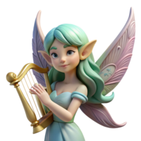 extraordinary artistic A Delicate Winged Elf with Long Flowing exclusive png