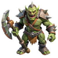 beautiful artistic A Fearsome Orc with War Paint and Spiked high resolution png