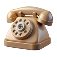 breathtaking distinguished Photorealistic, ultra-detailed, isolated cutout of a single, retro, beige rotary telephone, front view with Transparent Background png