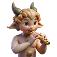 vibrant rustic A Mischievous Satyr Playing a Pan Flute 4K png