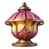 exemplary futuristic Ultra-detailed, hyper-specific concept art style render of an Art Nouveau lampshade, stained glass, floral motif, isolated cutout with Transparent Background detailed png
