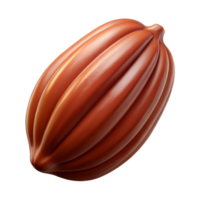 captivating notable Concept art style ultra-detailed isolated cutout of a single cocoa pod, brown and textured, with Transparent Background png