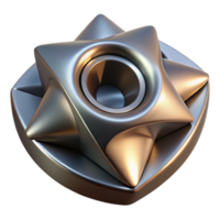 coveted nordic A rotating, geometric shape with a metallic texture with Transparent Background original png