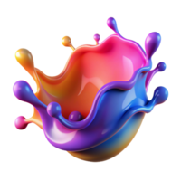 distinctive impressionist A dynamic splash of colorful liquid with Transparent Background impeccable png