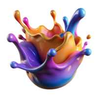 acclaimed victorian A dynamic splash of colorful liquid with Transparent Background 8K png