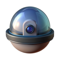 alluring mid-century Security camera dome with Transparent Background high quality png