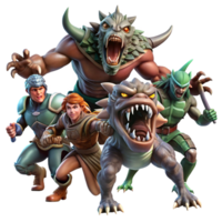 beautiful rustic A Group of Courageous Heroes Battling a high resolution png