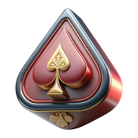 bold picturesque Concept art style rendering of a single, stylized playing card, Ace of Spades, intricate design with Transparent Background professional png
