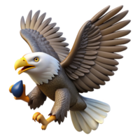 extraordinary avant-garde A flying bald eagle carrying a fish, with Transparent Background sharp png