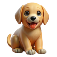 captivating playful traditional A playful golden retriever puppy, sitting, tilting head with Transparent Background authentic png