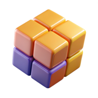 negrito esplêndido uma rotativo rubik's cubo resolução intermediária com vibrante, lustroso cores com transparente fundo nível superior png