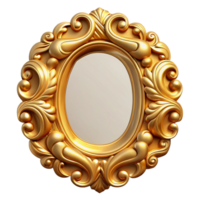 distinguished modern Ultra-detailed, hyper-specific concept art style render of an Art Nouveau picture frame, gilded wood, ornate carving, isolated cutout with Transparent Background genuine png
