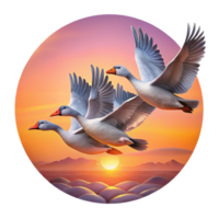 extraordinary creative A Flock of Migrating Geese Flying in V high resolution png