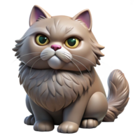 dreamy majestic A grumpy Persian cat, fluffy, flattened ears with Transparent Background authentic png