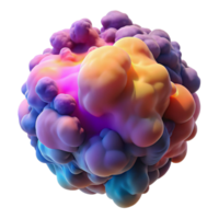 exquisite futuristic A floating, pulsating sphere of colorful smoke with Transparent Background high quality png