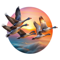 elegant contemporary A Flock of Migrating Geese Flying in V authentic png