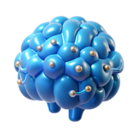 captivating standout A single, stylized brain composed of glowing binary code with Transparent Background png