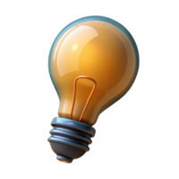 celebrated industrial A single, floating lightbulb with a glowing filament with Transparent Background high quality png
