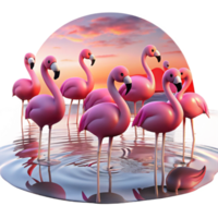 extraordinary abstract A Flock of Flamingos Standing in a professional png