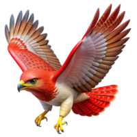 beautiful renaissance A red-tailed hawk in flight, with Transparent Background handcrafted png