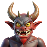 exquisite dramatic retro A horned demon, menacing expression, sharp claws with Transparent Background ultra HD png