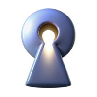 distinguished bohemian A single, floating keyhole with light shining through it with Transparent Background precision png