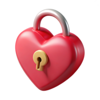enchanting intense art deco A single, floating heart-shaped lock with a keyhole with Transparent Background crisp png